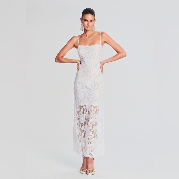 HEMANT & NANDITA Reet Midi Dress In Off White - Picture 2 of 13